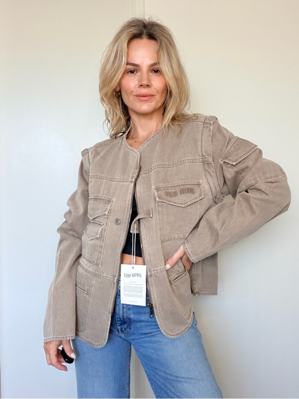 New Djerf Avenue Utility Jacket Brown